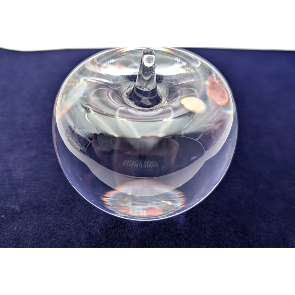 Tiffany & Co Crystal Apple Paperweight Clear Glass Desk Decor Made in Brazil